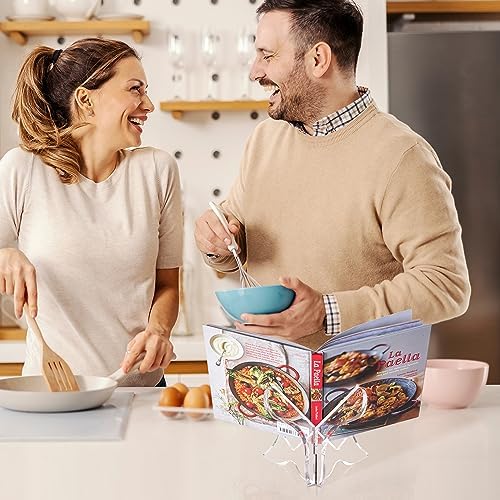 Acrylic Cookbook Stand for Kitchen Counter Clear