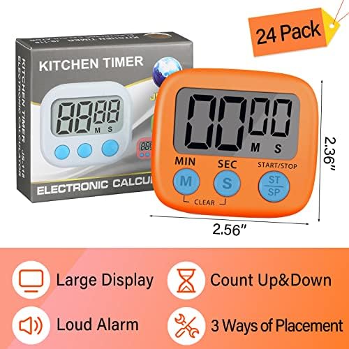 24 Piece Digital Kitchen Timer with Magnetic Base