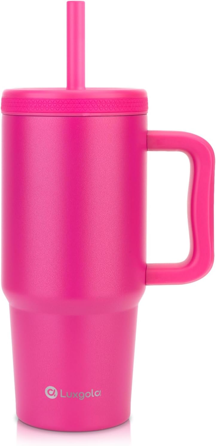Luxgola Kids 24 oz Tumbler with Handle and Leak Proof Lid