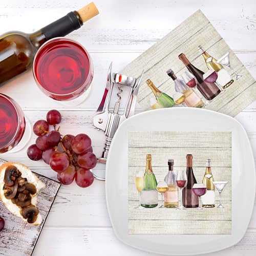 100 Pcs 3-Ply Wine Themed Cocktail Napkins