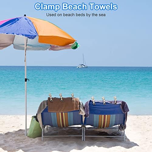 Coideal Beach Towel Clips - 10 Pack Heavy Duty Metal Clamps