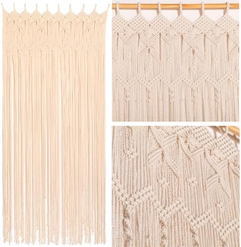Boho Macrame Curtain Panel 37 W x 77 L