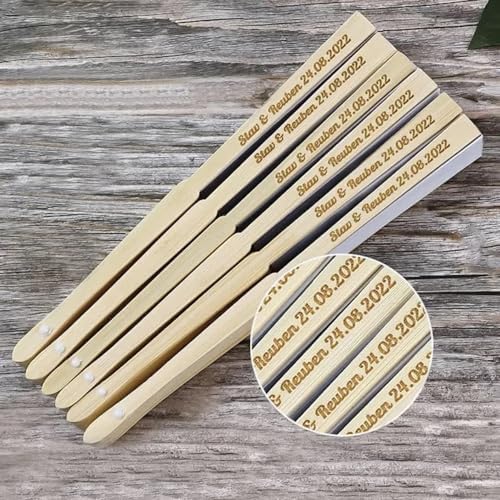 Personalized Wedding Handheld Folding Fans 25Pcs with Bags