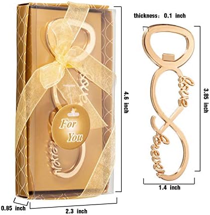 50 Packs Gold Love Forever Bottle Opener Wedding Favors