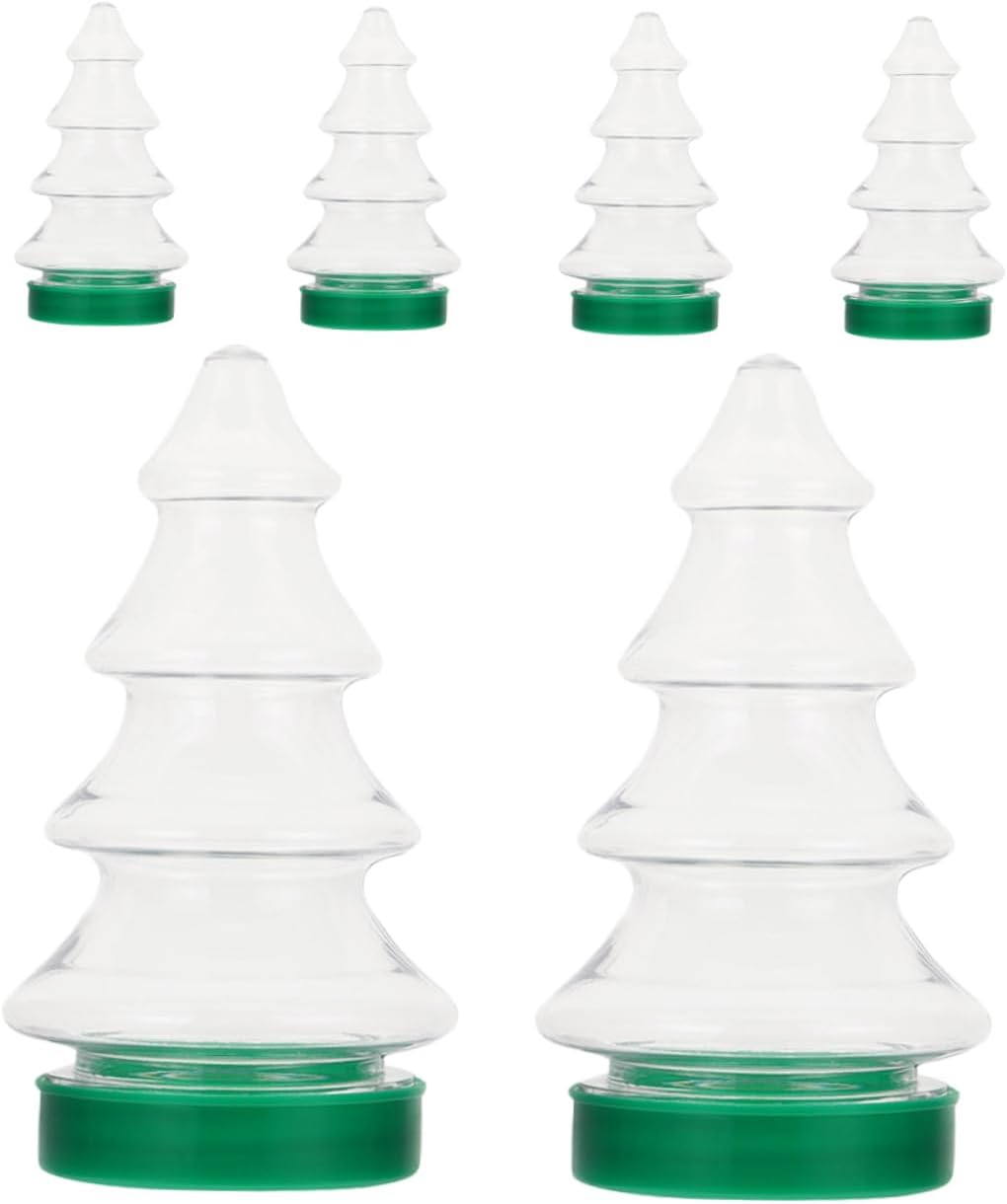 6Pcs Christmas Tree Shape Candy Jars for Sweets and Party Favors