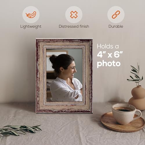 Weathered Picture Frame 4x6 Taupe Wall or Tabletop