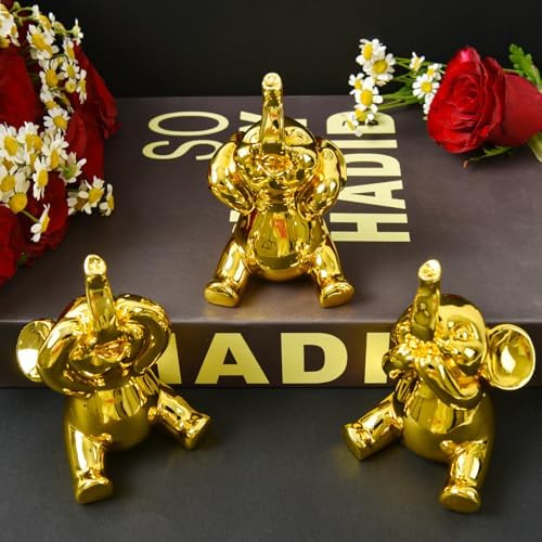 Cute Small Set of 3 Elephant Statues Home Decor