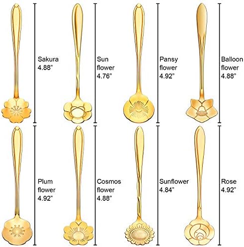 Chengu 8 Piece Flower Tea Coffee Spoons Set