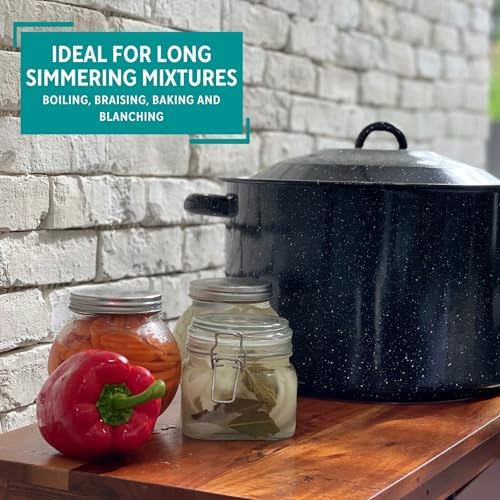 MIRRO 210 Qt Enamel Stock Pot with Rack