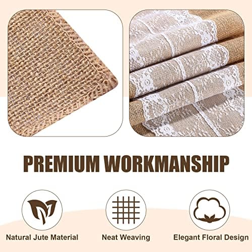 Chumia 12 Pack Burlap Table Runner for Farmhouse Decor