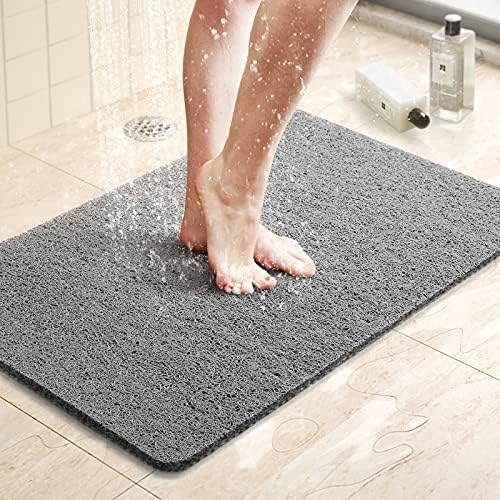 LuxStep Non-Slip Bath Mat 24x16 Inch Grey