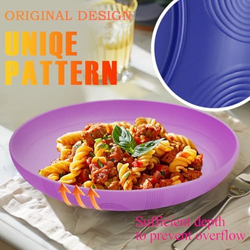 Perlapoc 10 Inch Wheat Straw Plates Set 4 pcs Flower
