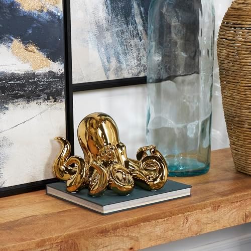 Deco 79 Gold Ceramic Octopus Sculpture Home Decor Statue