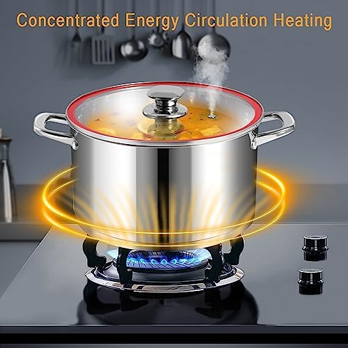 Stainless Steel Stock Pot with Lid 10QT