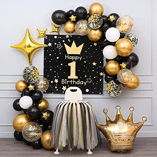 Zesliwy Black Gold Confetti Balloons 50 Pack