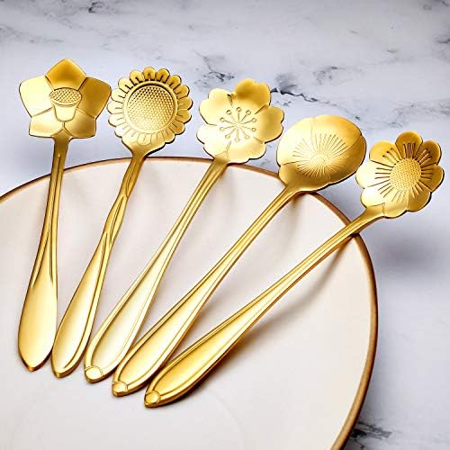 Chengu 8 Piece Flower Tea Coffee Spoons Set
