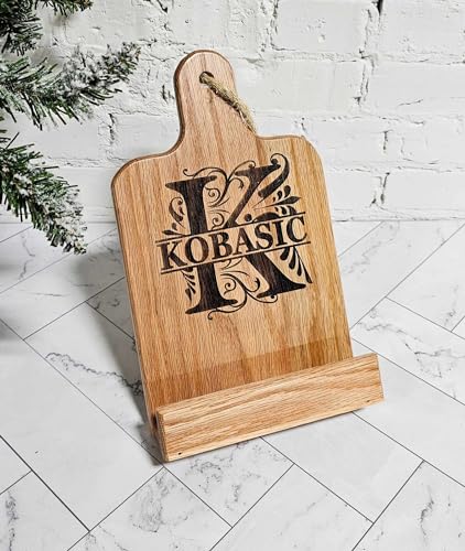 Personalized Cookbook Stand Made of Quality Oak Wood