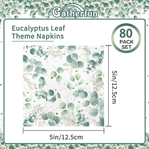 Sage Green 3-Ply Disposable Napkins 5x5 80-Pack
