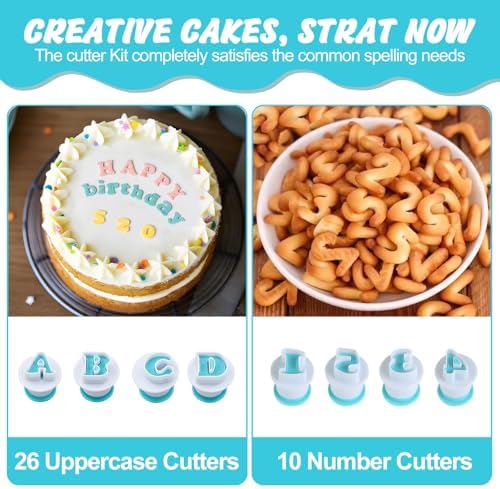 36 Piece Alphabet Number Fondant Mold Set