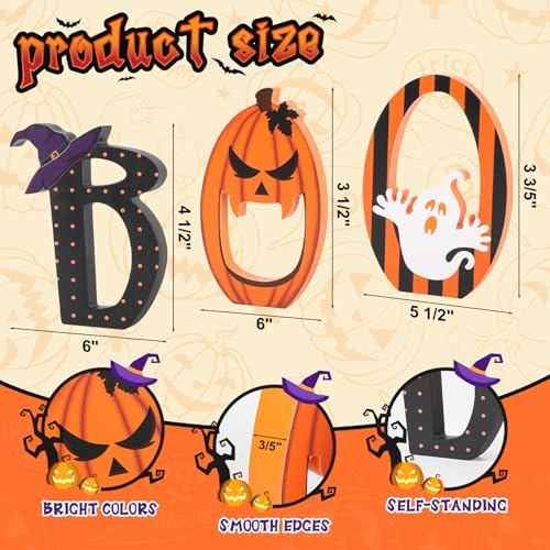 COCHIE BOO Halloween Signs Set of 3 Retro Decor