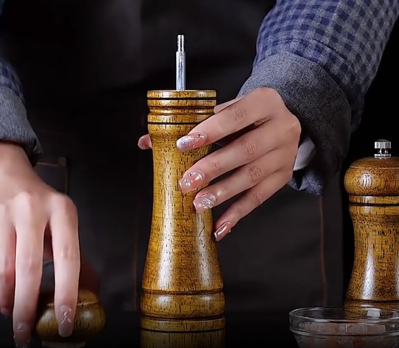 LETSKAB 2 Piece Adjustable Wooden Salt and Pepper Mill Set