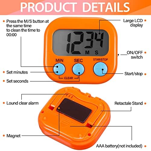 24 Piece Digital Kitchen Timer with Magnetic Base