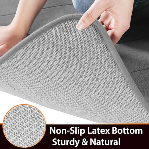 Yimobra Memory Foam Bath Mat Rug 24x17 Inches Grey