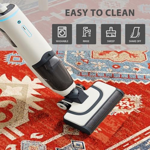Soft Anti Fatigue Kitchen Rug with Distressed Floral Design