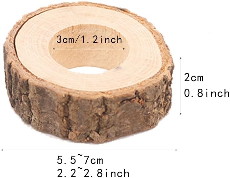 Yuudar Rustic Wooden Napkin Rings Set of 10