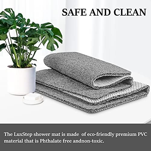 LuxStep Non-Slip Bath Mat 24x16 Inch Grey