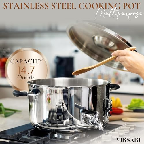 Multipurpose Stainless Steel Stockpot with Flip-and-Serve Lid