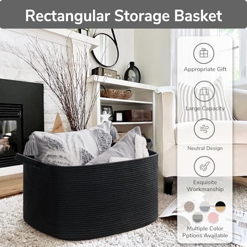 Goodpick Large Woven Storage Basket for Blankets and Toys