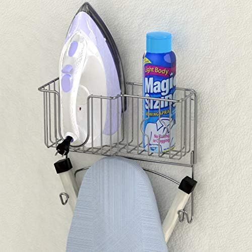 Simple Houseware Ironing Board Holder with Chrome Finish