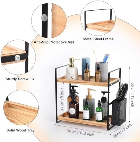 LEMIKKLE Bathroom Counter Organizer with Basket