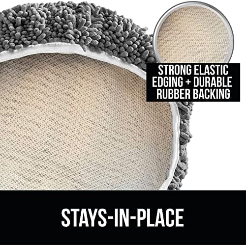 Gorilla Grip Toilet Lid Cover and Memory Foam Bath Rug Bundle