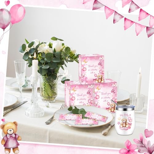 Hoolerry 6 Piece Baby Shower Prize Set with Tumblers Straws and Gift Items