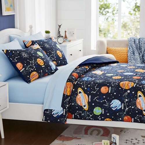 Glow In The Dark Space Comforter Set For Kids