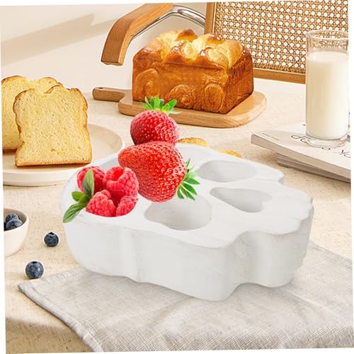 Skull-Shaped Wood Candle Holder Halloween Serving Tray