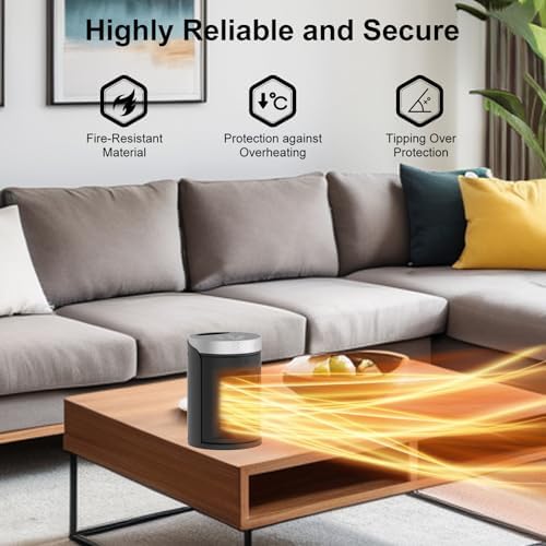 AUBKN 1500W Electric Space Heater with Remote Control and Thermostat