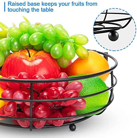 Bextsrack 2-Tier Fruit Basket with Banana Hanger Black