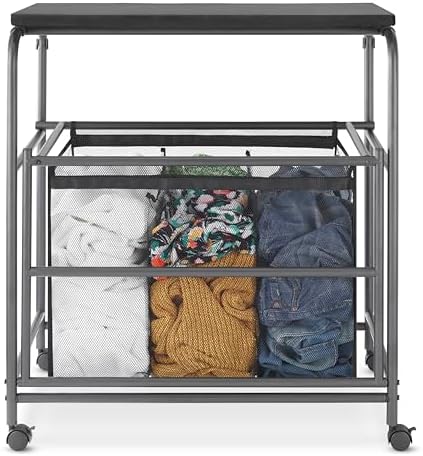 Whitmor Triple Laundry Sorter with Ironing Table
