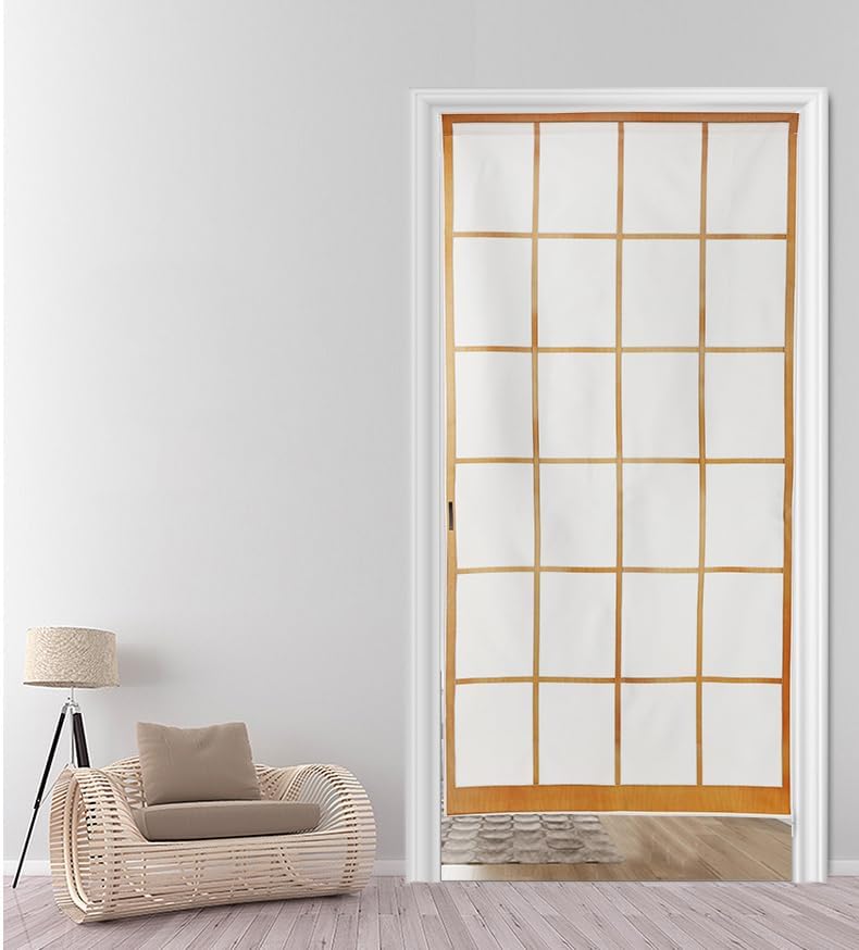 Noren Japanese Style Doorway Curtain with Shoji Pattern