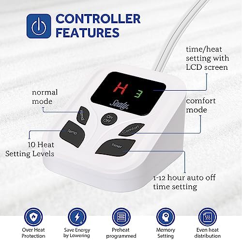 Sealy Heated Mattress Pad Full Size with 10 Settings