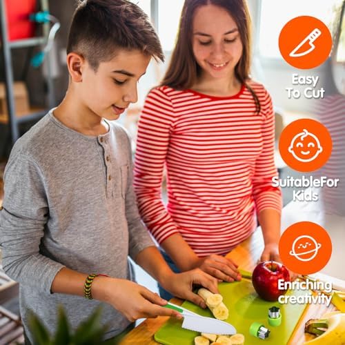 Kids Kitchen Safe Knife Set with Cutting Board and Gloves