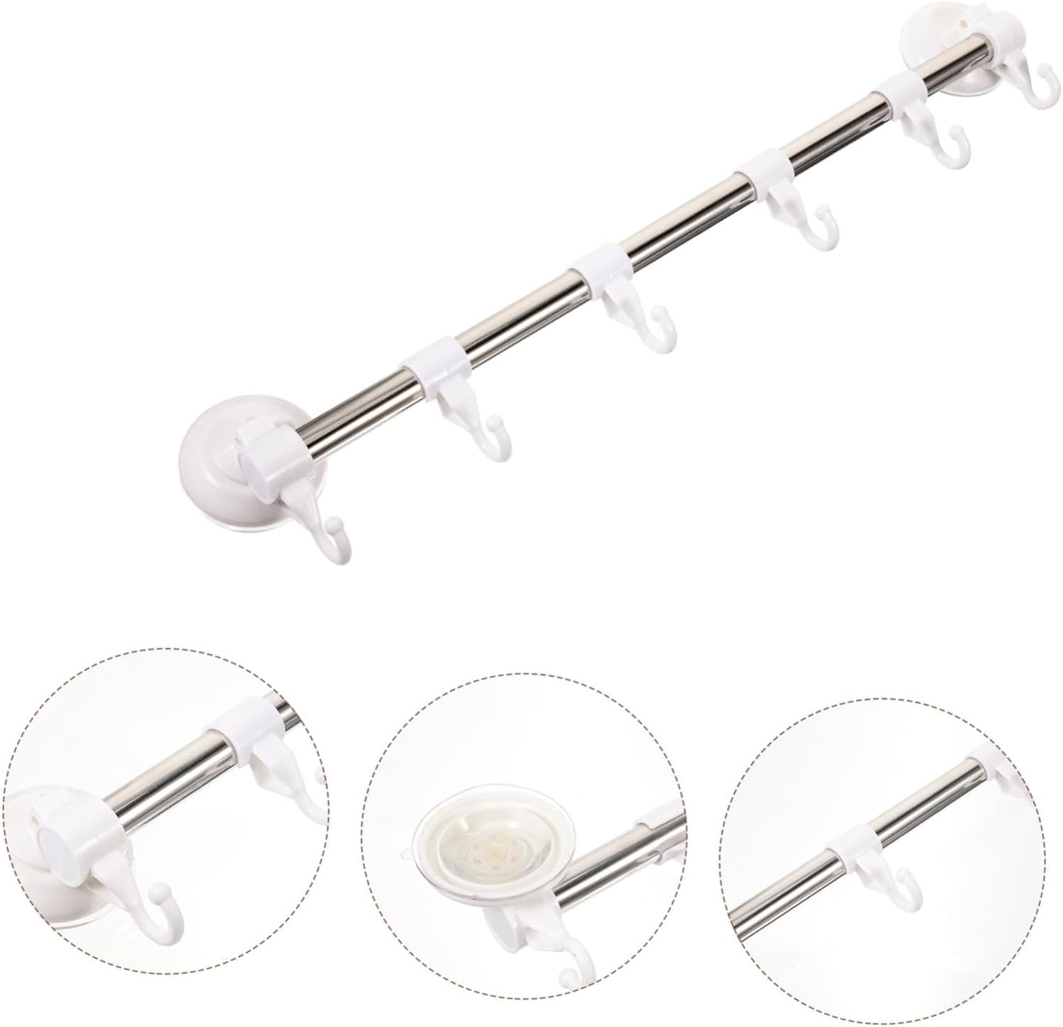 HOMSFOU Stainless Steel Suction Cup Towel Rack