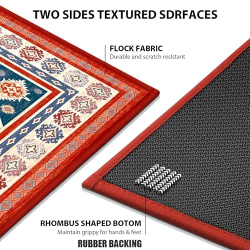 Soft Anti Fatigue Kitchen Rug with Distressed Floral Design