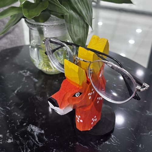 Tang Song Creative Elk Wood Sculpture Eyeglass Holder