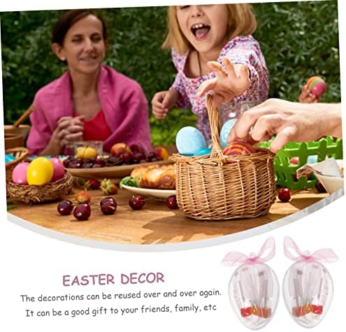 PRETYZOOM 6pcs Clear Egg Shaped Candy Holder for Easter Party Favors
