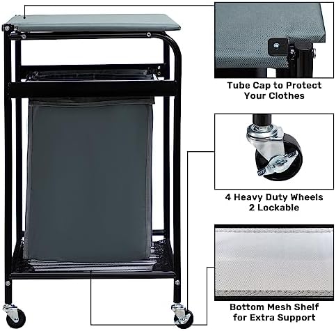 ALIMORDEN Laundry Sorter with Ironing Board and Folding Lid