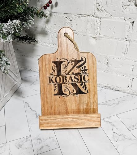 Personalized Cookbook Stand Made of Quality Oak Wood